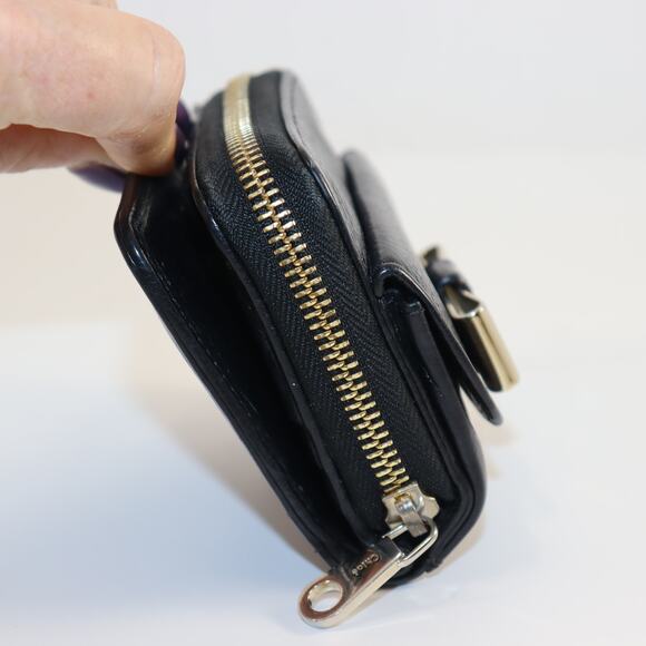 Chloé Black Leather Bow Zip-Around Wallet – Made in Italy - Picture 4 of 6